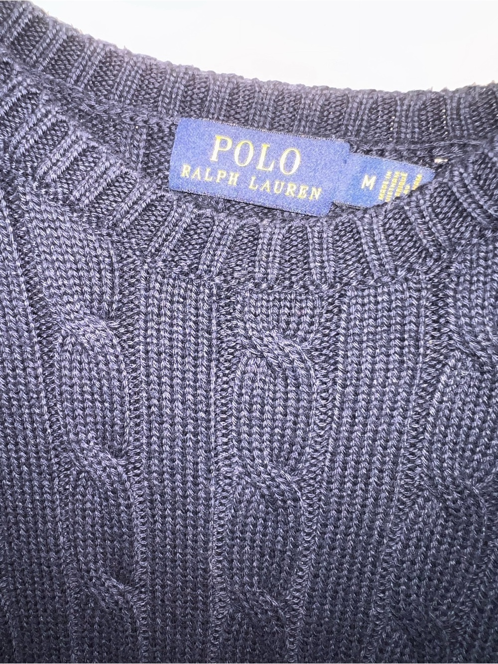 Ralph Lauren Blue Cable-Knit Crewneck Sweater dress mini fitted preppy chic co - Picture 7 of 9
